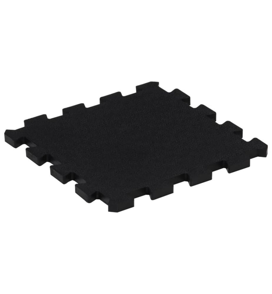 Piastrelle per pavimento in gomma 9 pezzi nero 16 mm 30x30 cm