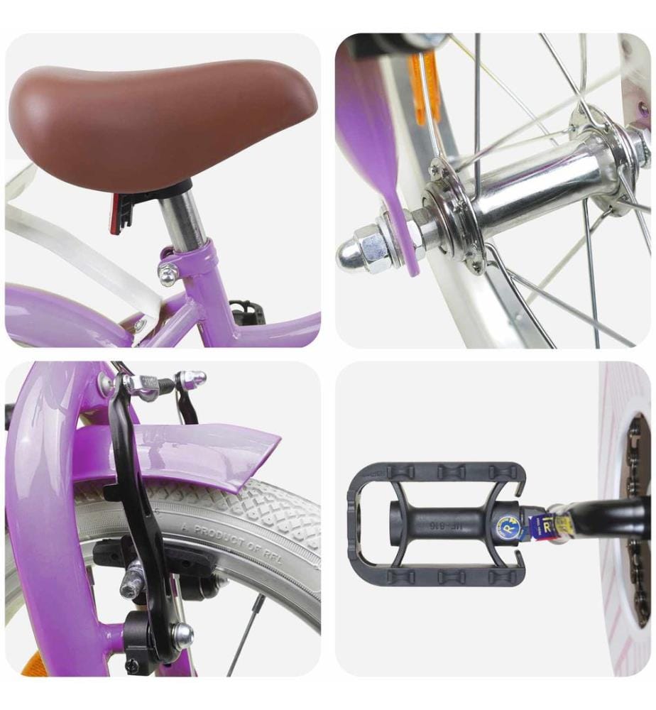 Bicicletta per bambini da 14 pollici per bambini da 3 a 5 anni viola
