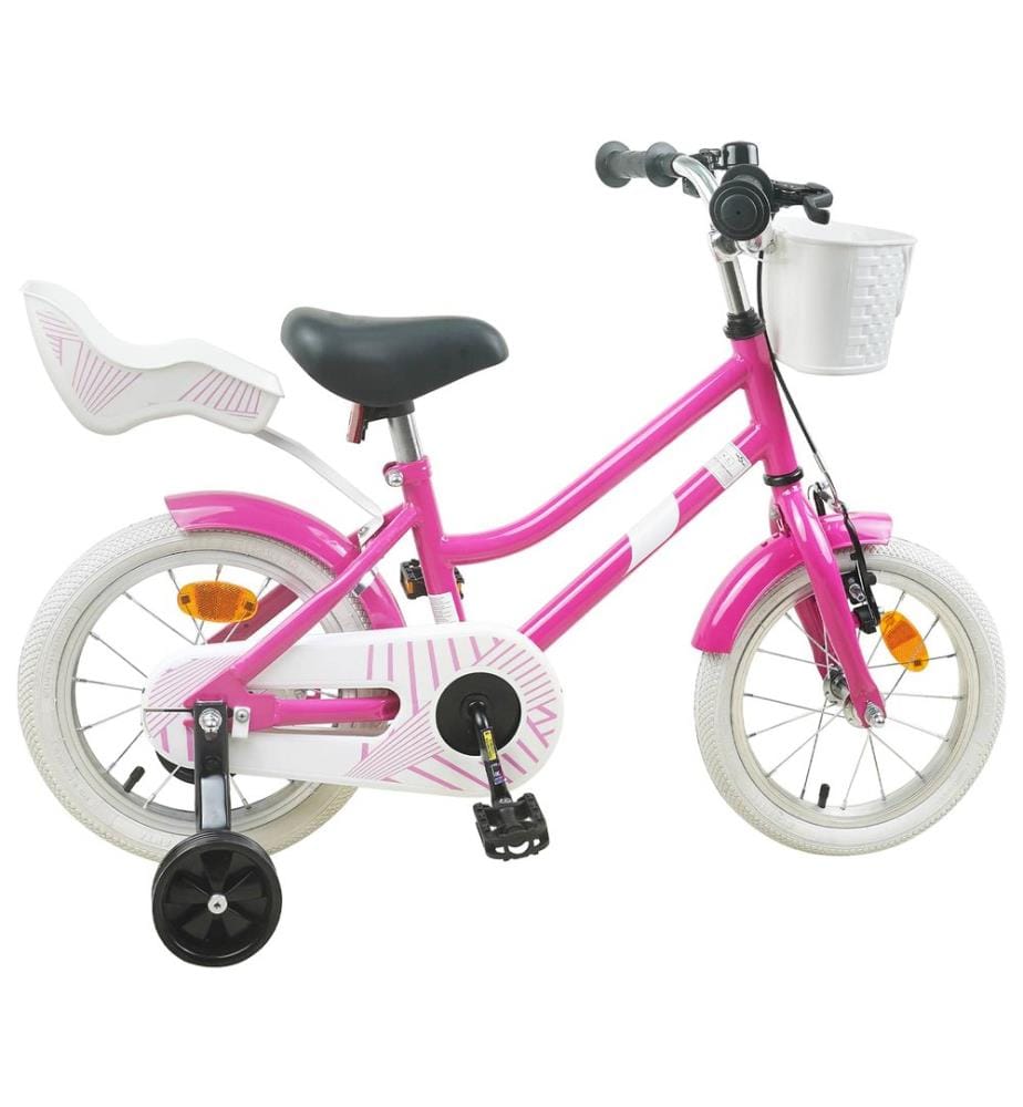 Bicicletta per bambini da 14 pollici per bambini da 3 a 5 anni rosa scuro
