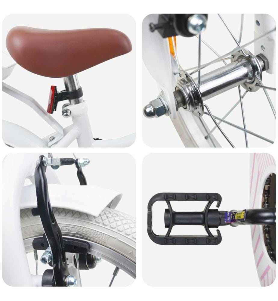 Vélo pour Enfants 16 Pouces pour 4-6 ans Blanc