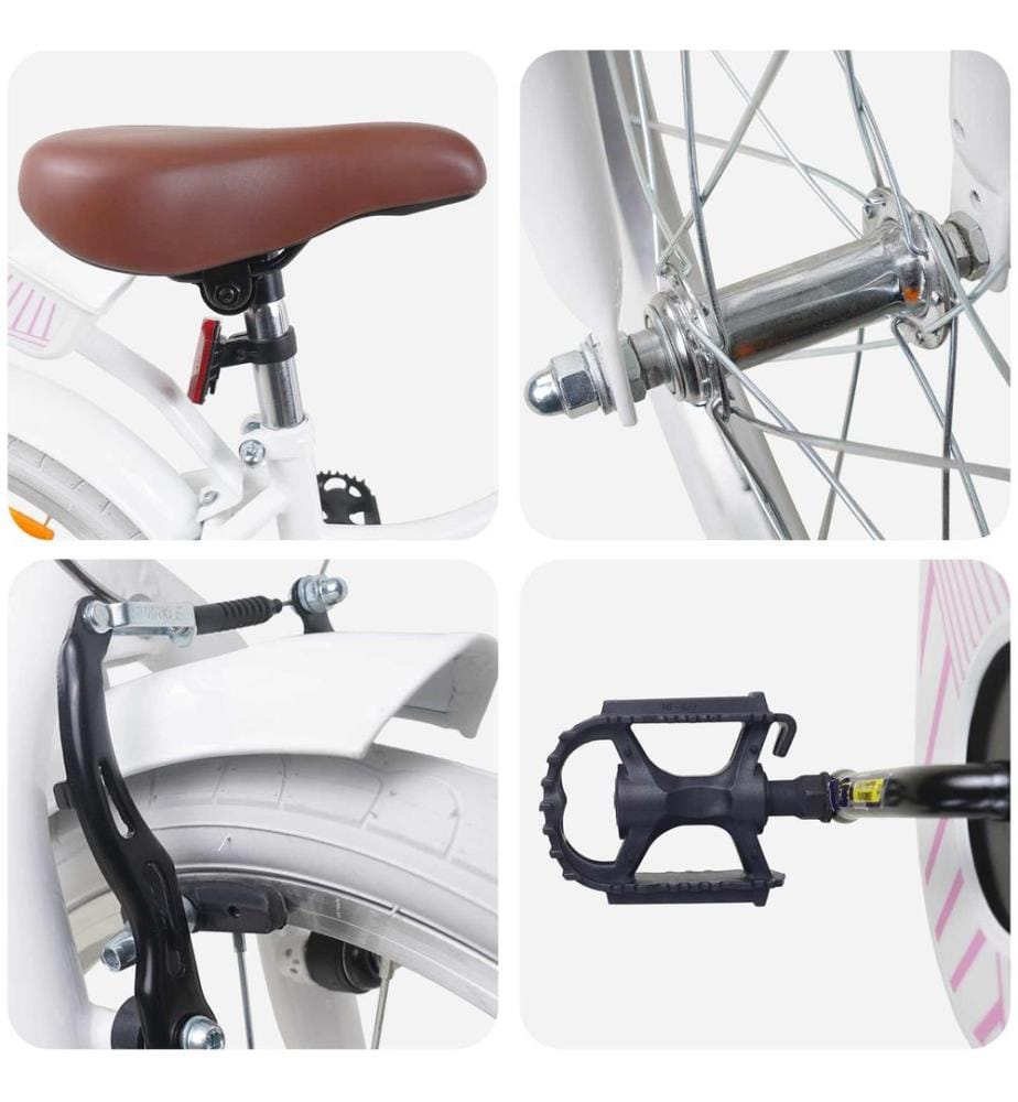 Vélo pour Enfants 18 Pouces pour les 5-7 ans Blanc