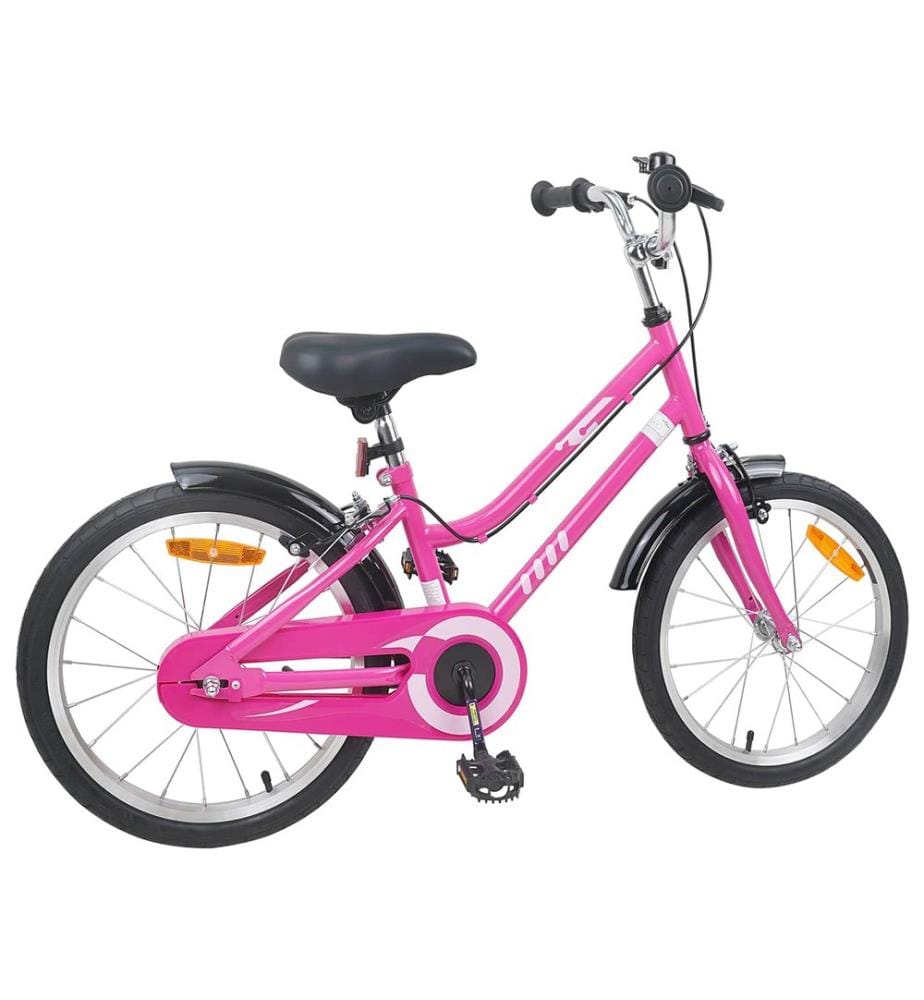 Bicicletta per bambini da 18 pollici per bambini da 5 a 7 anni rosa nero