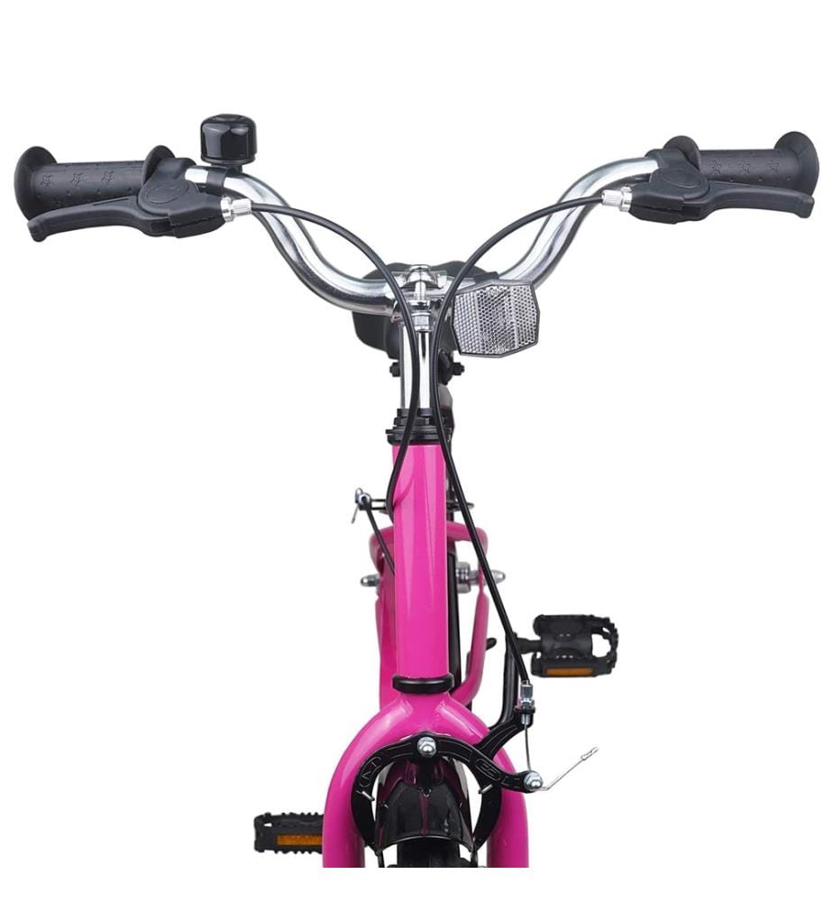 Bicicletta per bambini da 18 pollici per bambini da 5 a 7 anni rosa nero