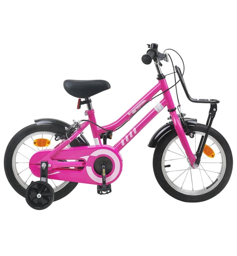 Bicicletta per bambini da 14 pollici per bambini da 3 a 5 anni rosa e nero