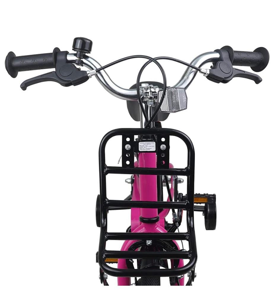 Bicicletta per bambini da 14 pollici per bambini da 3 a 5 anni rosa e nero
