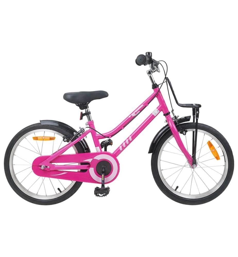 Bicicletta per bambini da 18 pollici per bambini da 5 a 7 anni rosa e nero