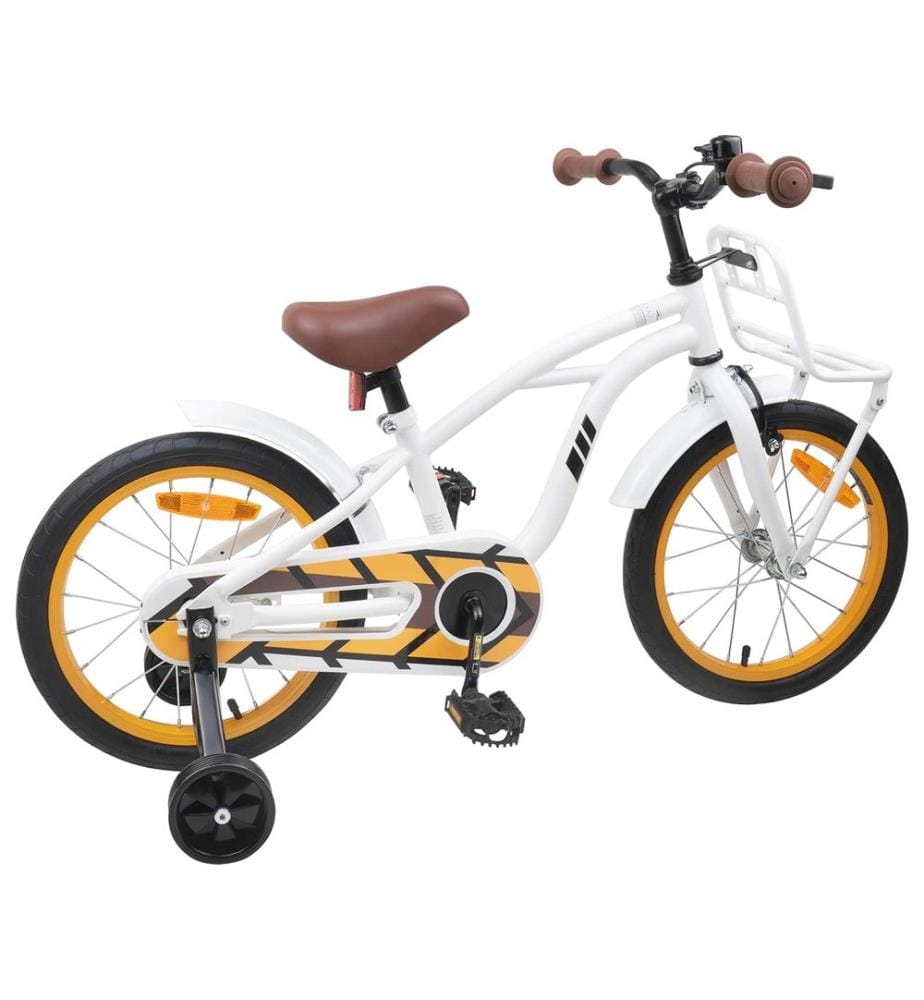Bicicletta per bambini da 16 pollici per bambini da 4 a 6 anni bianco