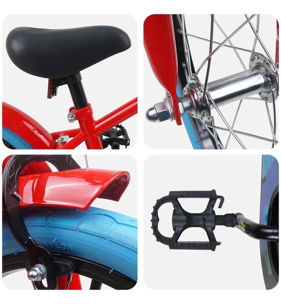 Bicicletta per bambini da 16 pollici per bambini da 4 a 6 anni rosso