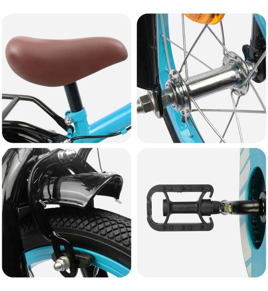 Bicicletta per bambini da 16 pollici per bambini da 4 a 6 anni blu chiaro