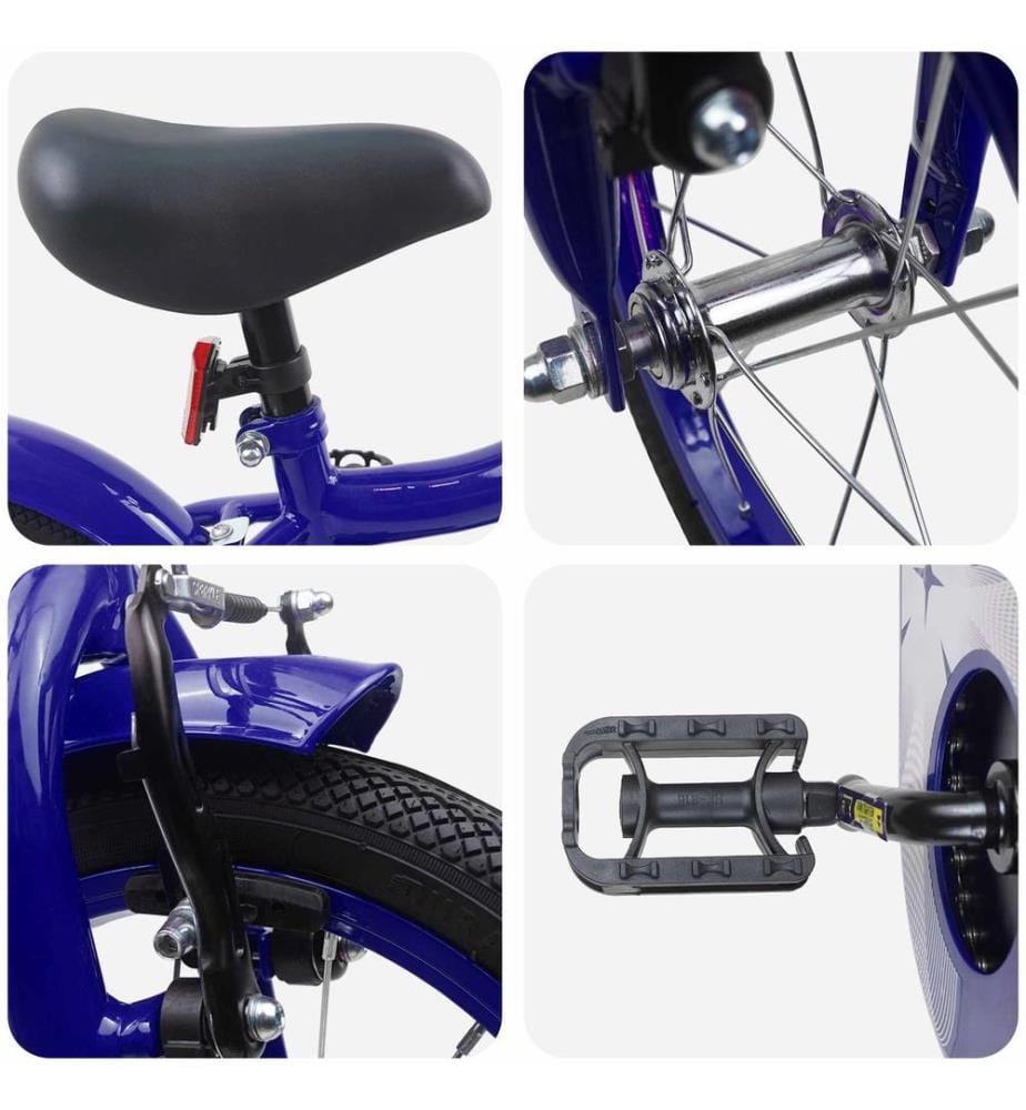 Bicicletta per bambini da 16 pollici per bambini da 4 a 6 anni blu scuro