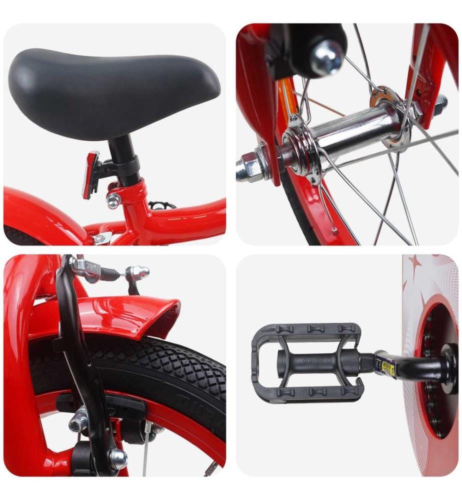 Bicicletta per bambini da 14 pollici per bambini da 3 a 5 anni rosso