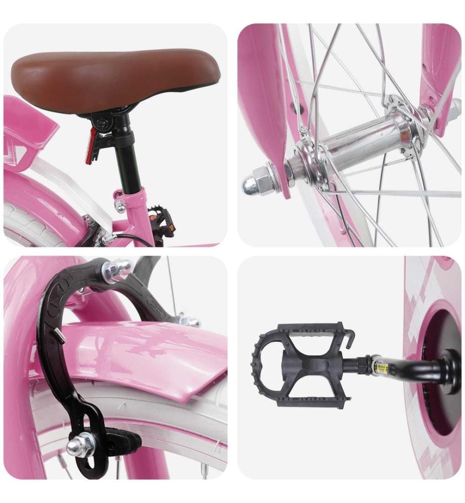 Bici per Bambini 18 Pollici per i 5-7 anni Rosa chiaro