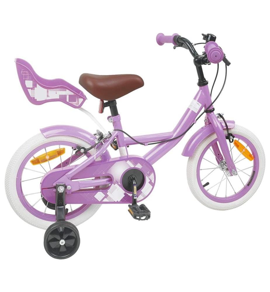 Bicicletta per bambini da 16 pollici per bambini da 4 a 6 anni viola