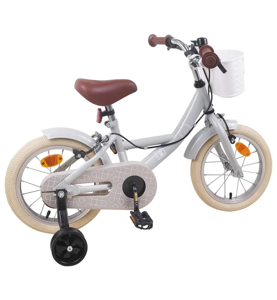 Bicicletta per bambini 14 pollici per 3-5 anni Grigio chiaro