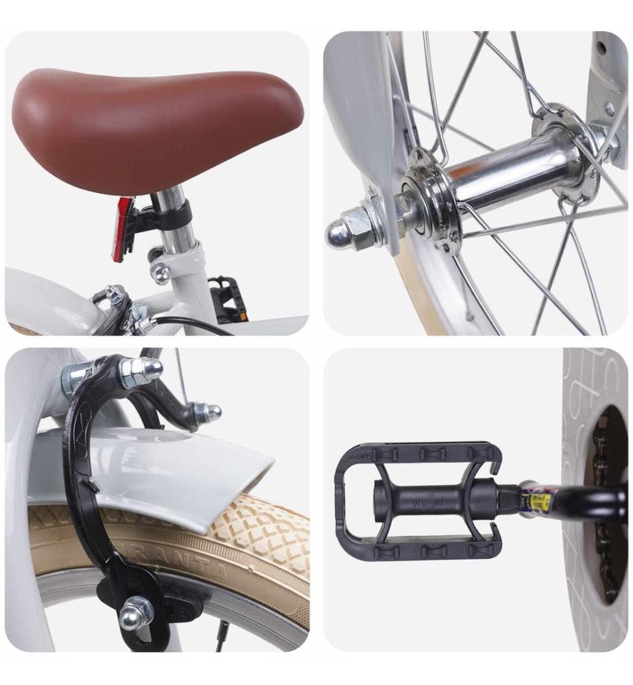 Bicicletta per bambini 14 pollici per 3-5 anni Grigio chiaro