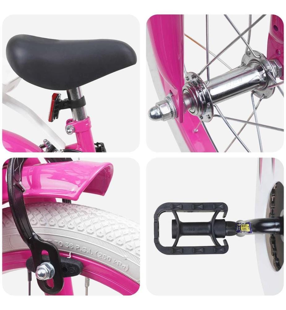 Bicicletta per bambini da 16 pollici per bambini da 4 a 6 anni rosa