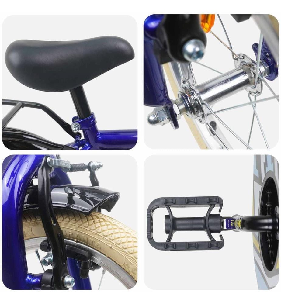 Bicicletta per bambini da 14 pollici per bambini da 3 a 5 anni blu scuro