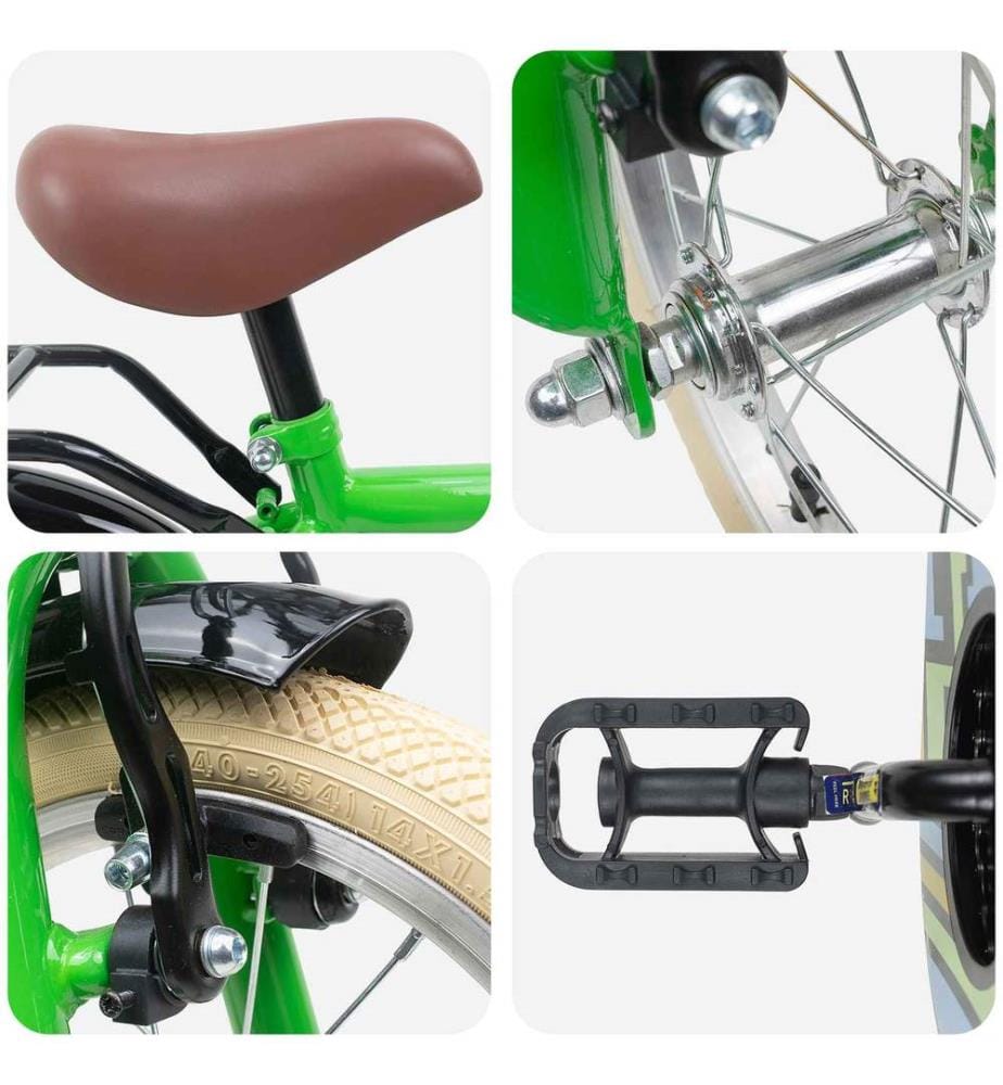 Bicicletta per bambini da 14 pollici per bambini da 3 a 5 anni verde