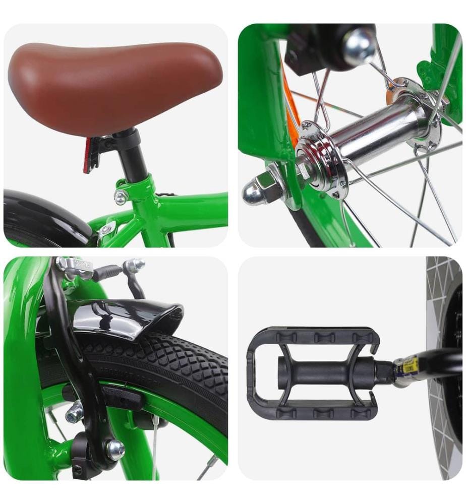 Bicicletta per bambini da 16 pollici per bambini da 4 a 6 anni verde