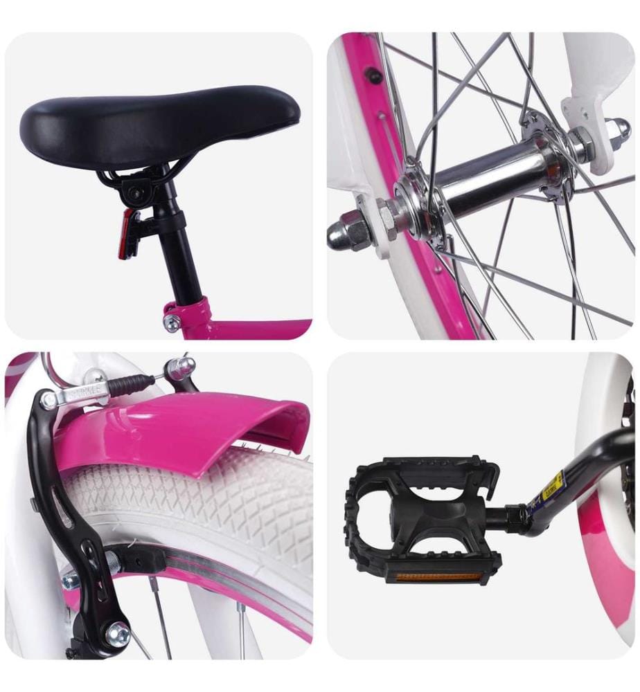 Bicicletta per Bambini 18 Pouces per i 5-7 anni Rosa