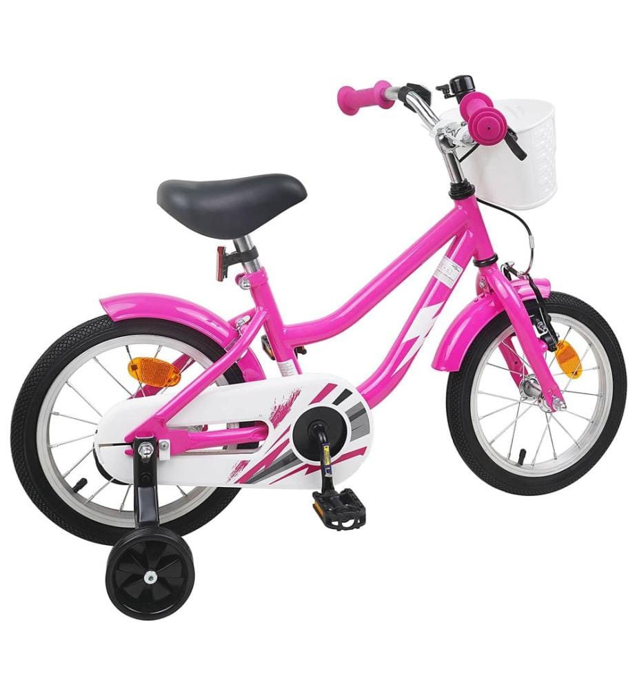 Bicicletta per bambini da 14 pollici per bambini da 3 a 5 anni rosa scuro