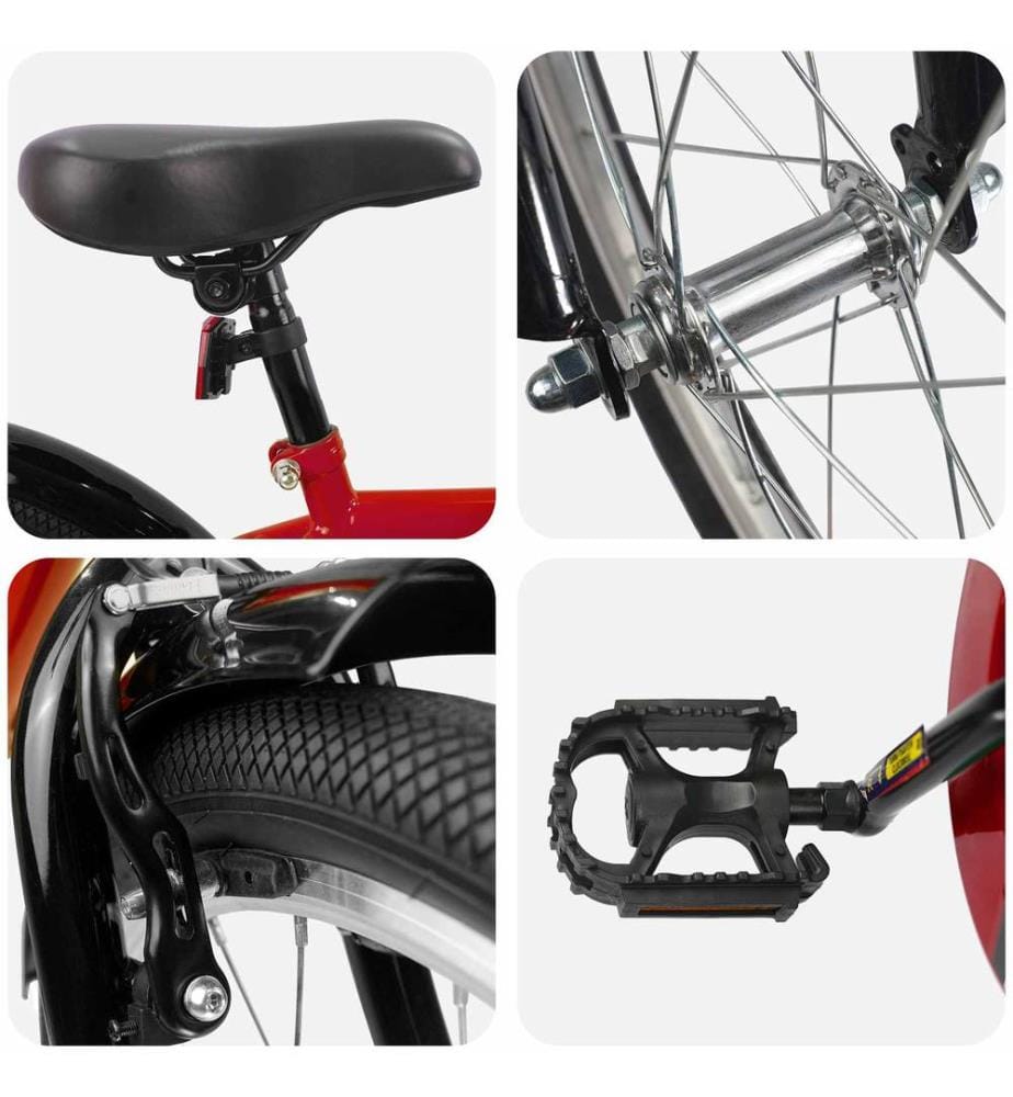 Bici per Bambini 18 Pollici per i 5-7 anni Rosso