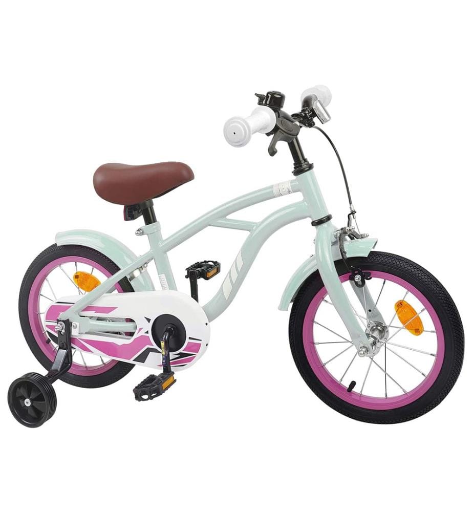Bicicletta per bambini da 14 pollici per bambini da 3 a 5 anni verde chiaro