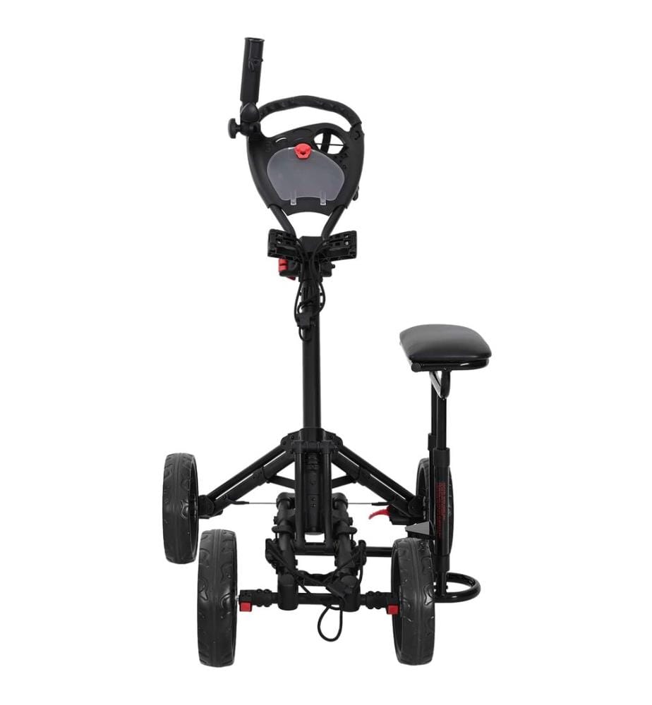 Trolley da golf con sedile Nero Alluminio Pieghevole