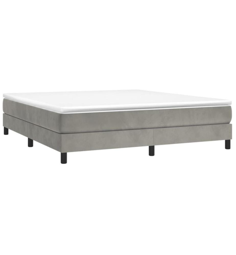 Boxspringbett Hellgrau 180x200 cm Samt