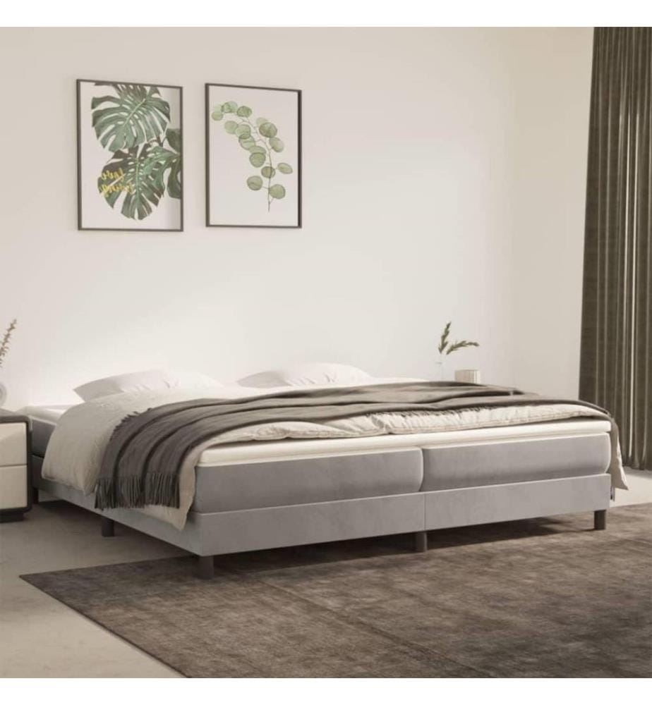 Boxspringbett Hellgrau 200x200 cm Samt