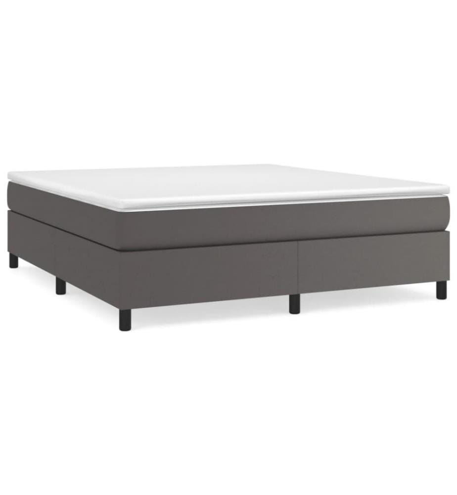 Boxspringbett Grau 180x200 cm Kunstleder