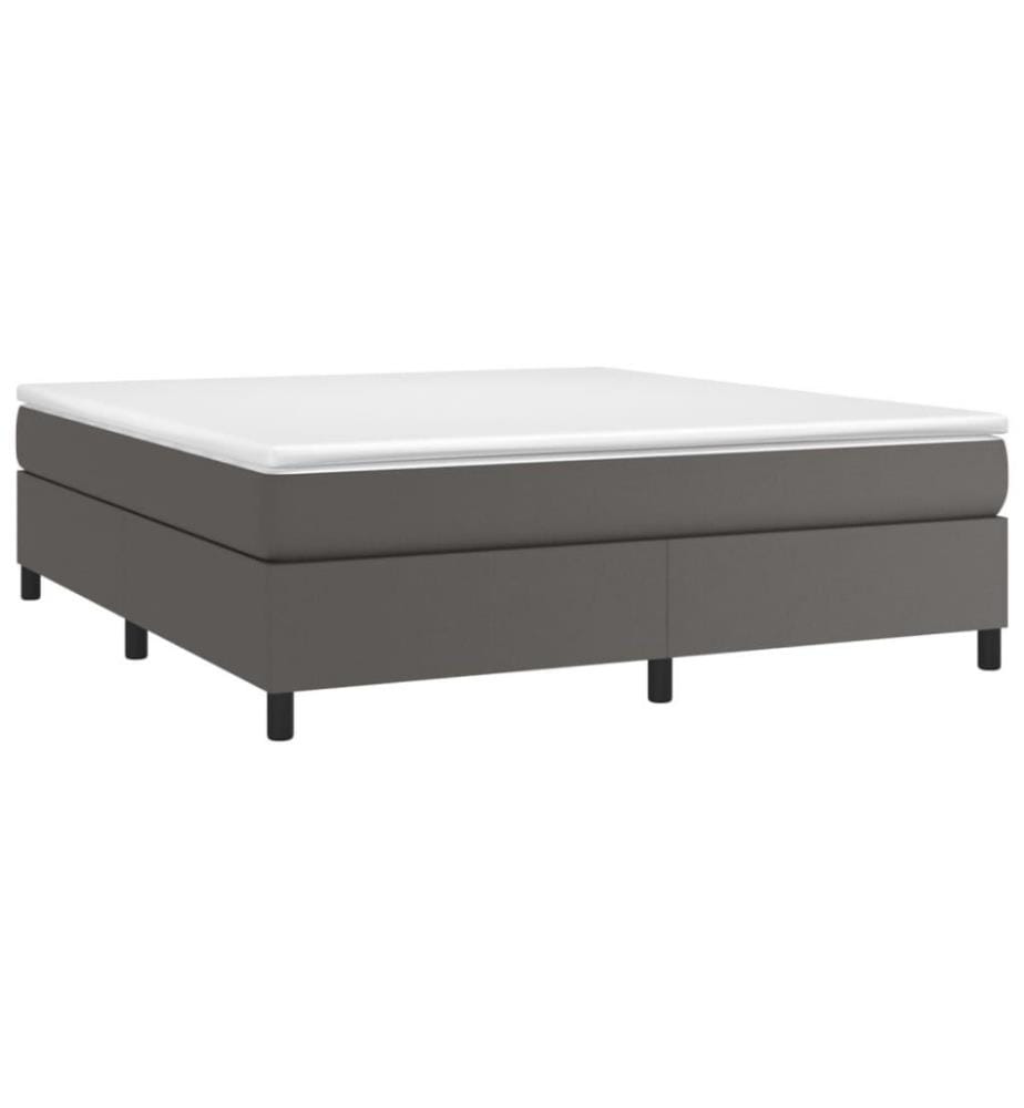 Boxspringbett Grau 180x200 cm Kunstleder