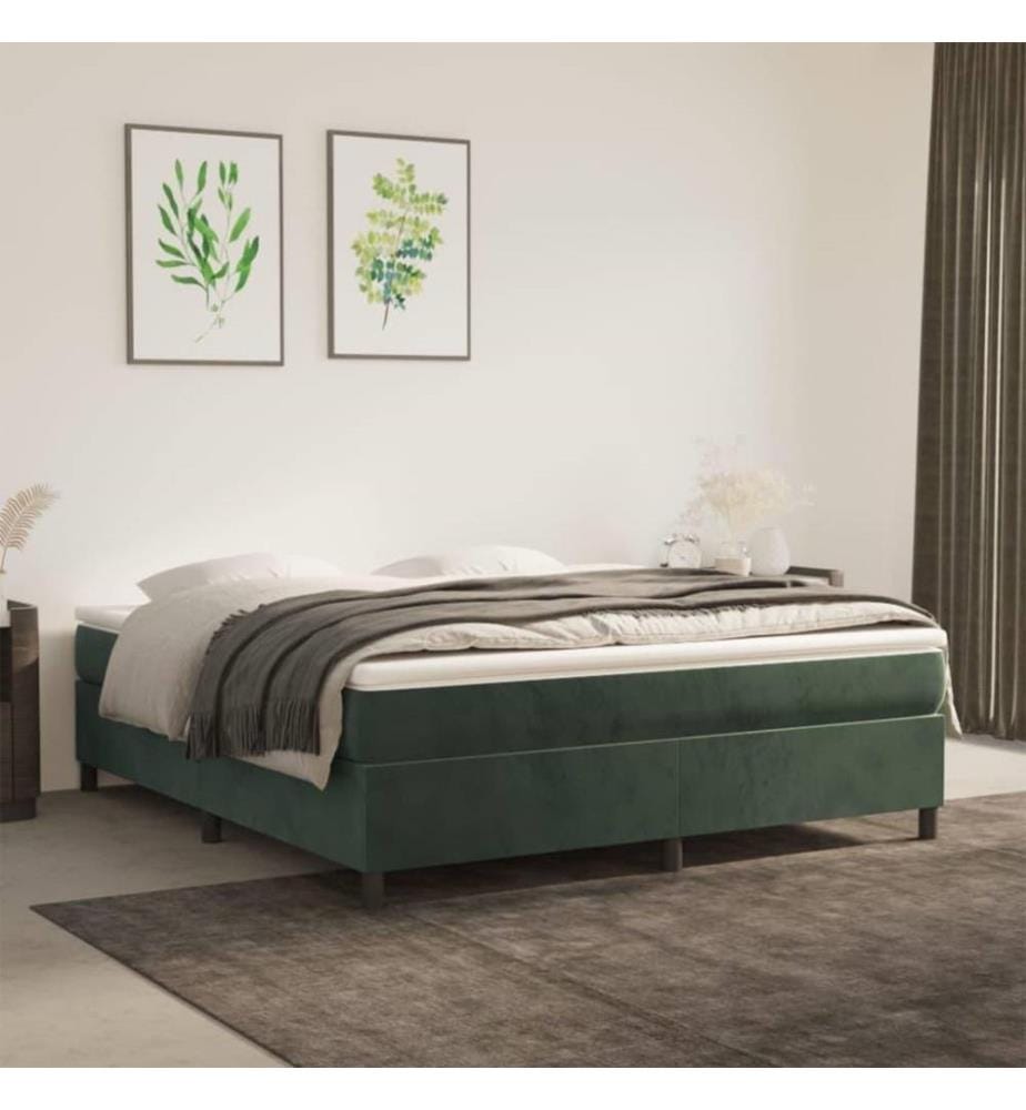 Boxspringbett Dunkelgrün 180x200 cm Samt