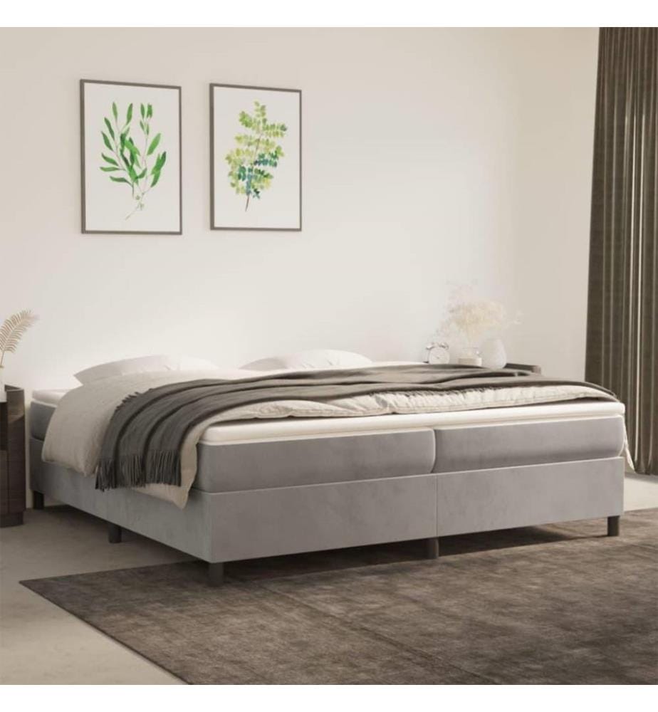Boxspringbett Hellgrau 200x200 cm Samt