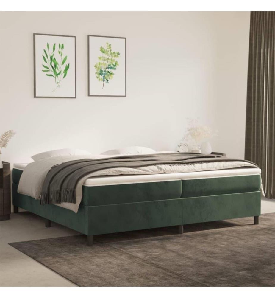 Boxspringbett Dunkelgrün 200x200 cm Samt