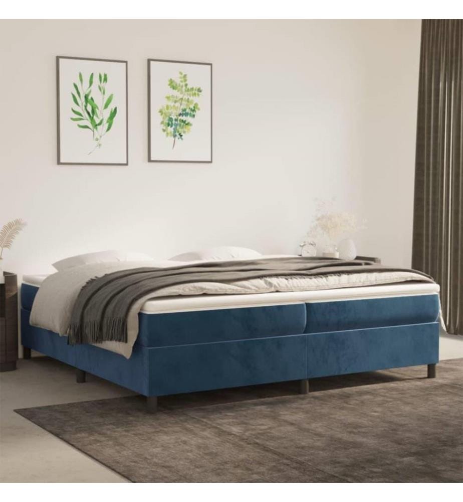 Boxspringbett Dunkelblau 200x200 cm Samt