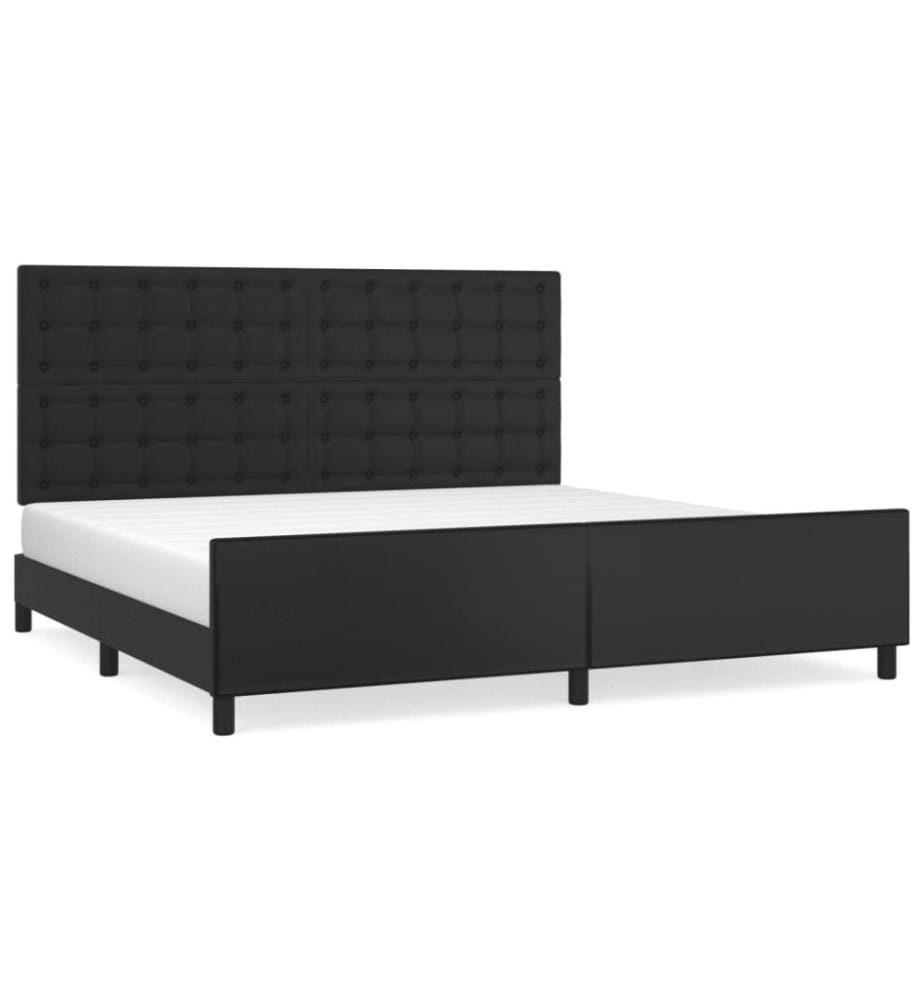 Bettgestell mit Kopfteil Schwarz 200x200 cm Kunstleder