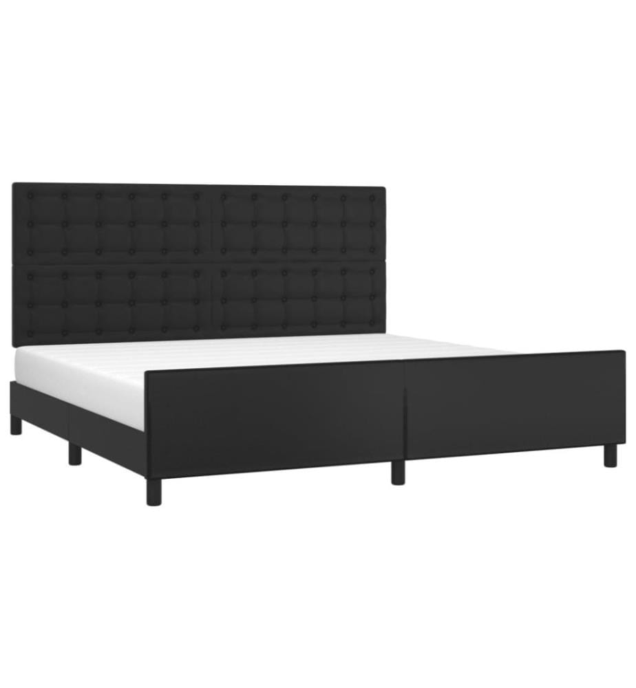 Bettgestell mit Kopfteil Schwarz 200x200 cm Kunstleder