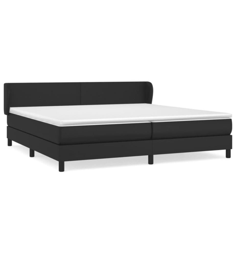 Lit à sommier tapissier avec matelas Noir 200x200 cm Similicuir