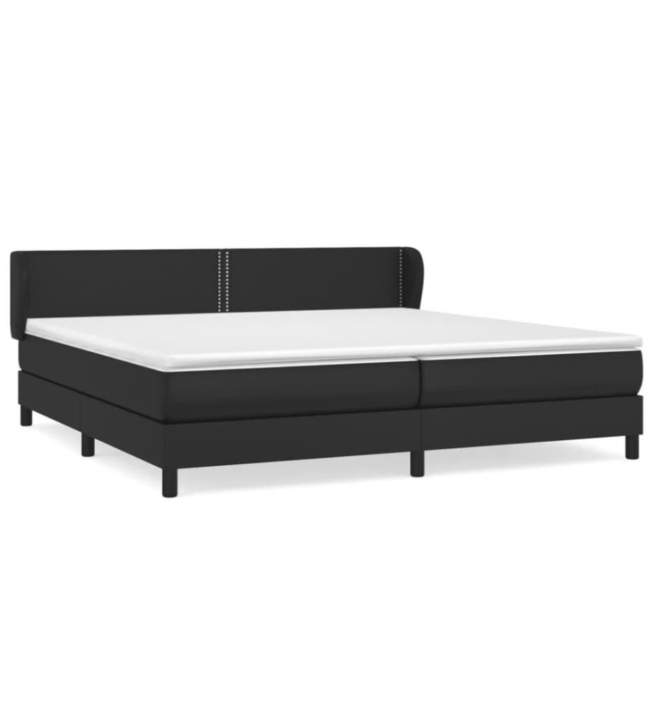 Lit à sommier tapissier avec matelas Noir 200x200 cm Similicuir