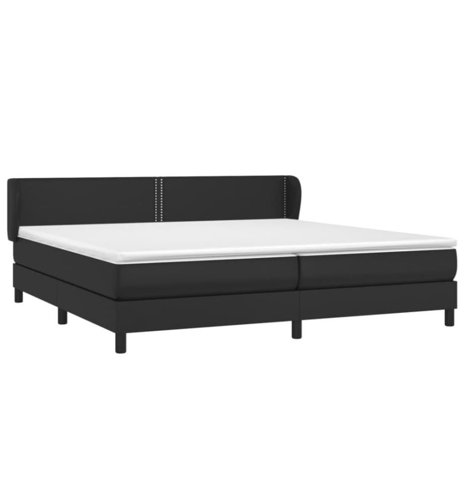 Lit à sommier tapissier avec matelas Noir 200x200 cm Similicuir