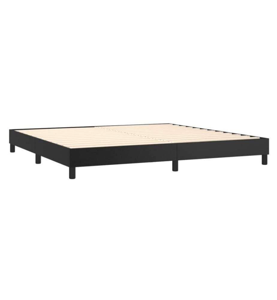 Lit à sommier tapissier avec matelas Noir 200x200 cm Similicuir