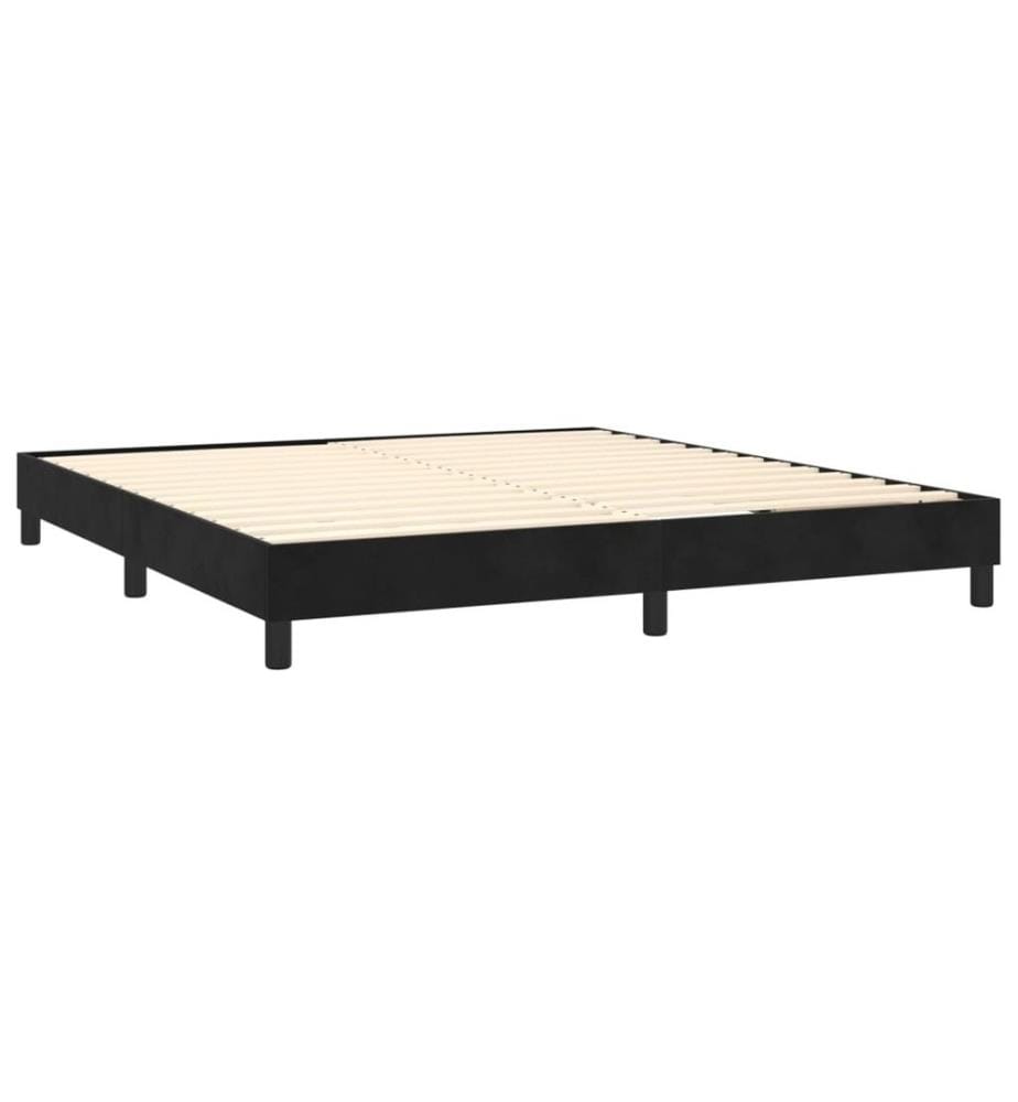 Lit à sommier tapissier avec matelas Noir 180x200 cm Velours