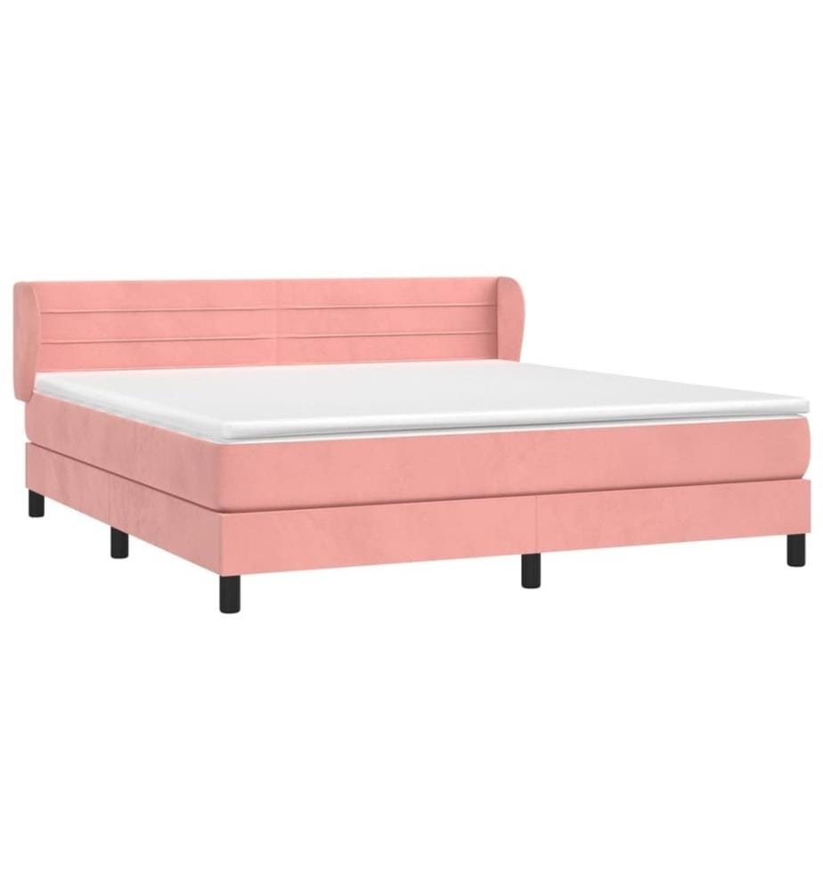 Lit à sommier tapissier avec matelas Rose 180x200 cm Velours