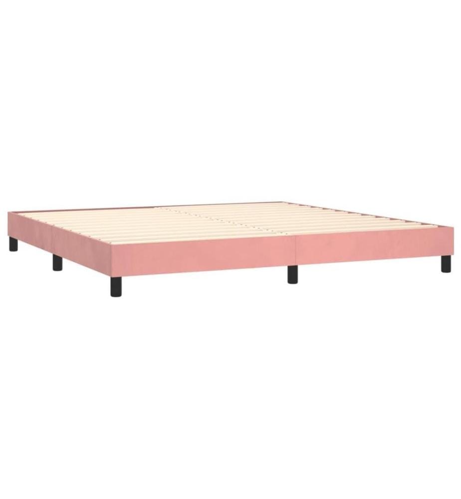 Lit à sommier tapissier avec matelas Rose 200x200 cm Velours