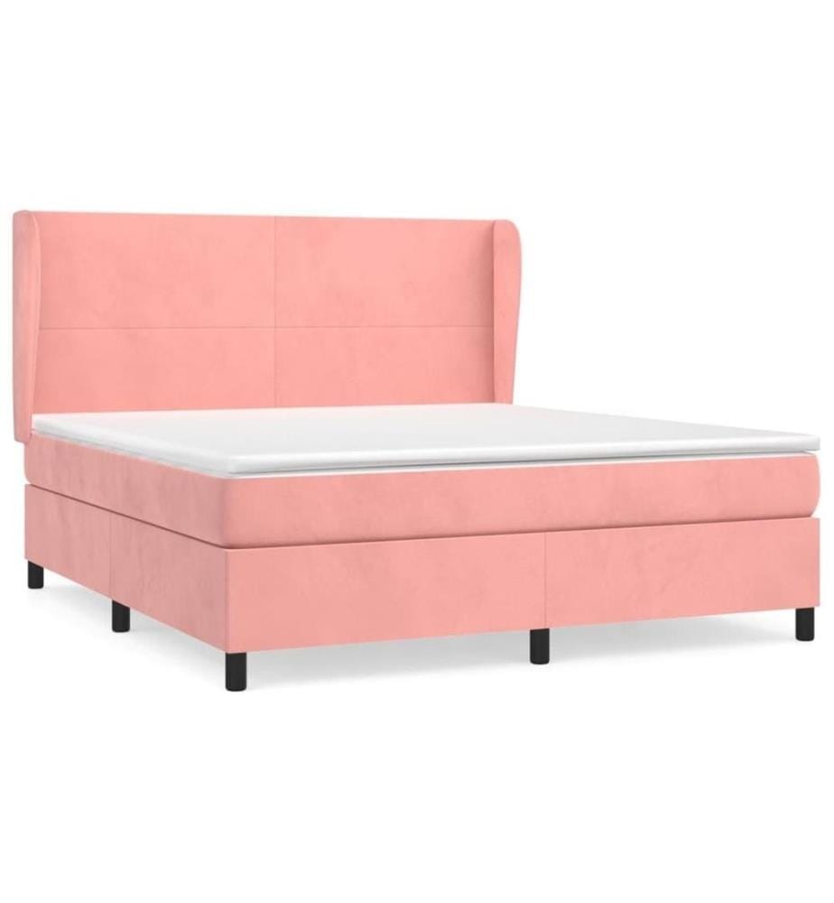 Lit à sommier tapissier avec matelas Rose 180x200 cm Velours