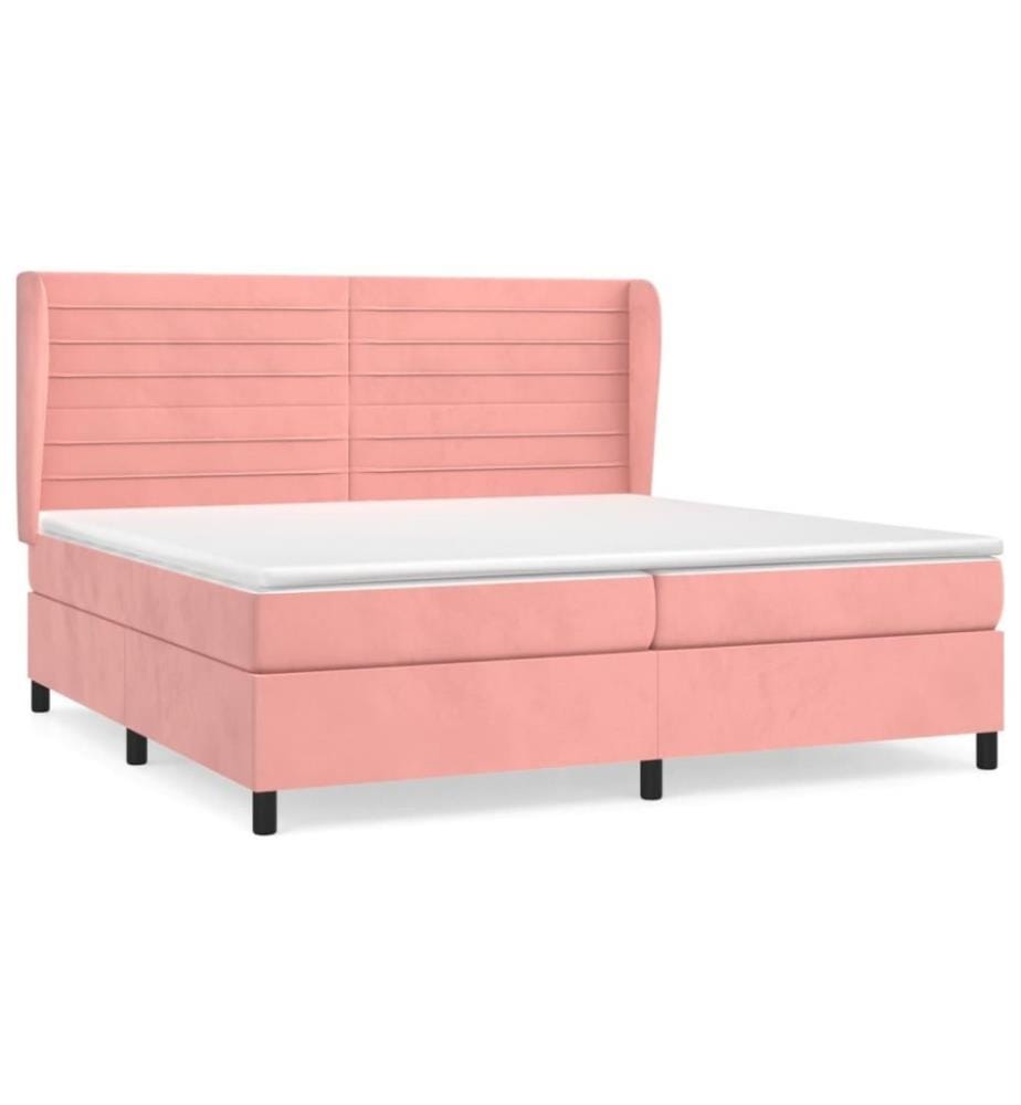 Lit à sommier tapissier avec matelas Rose 200x200 cm Velours