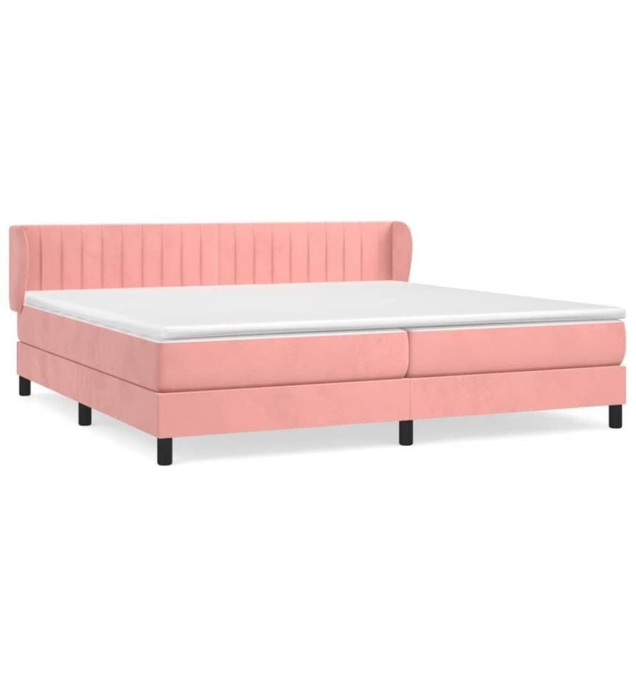Lit à sommier tapissier avec matelas Rose 200x200 cm Velours