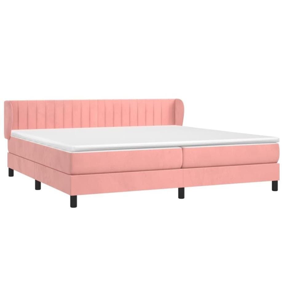 Lit à sommier tapissier avec matelas Rose 200x200 cm Velours