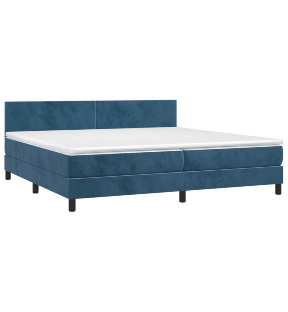 Boxspringbett mit Matratze & LED Dunkelblau 200x200 cm Samt
